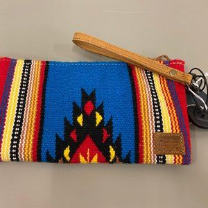 NWT Saddle Blanket Clutch / Wristlet - Blue/Red